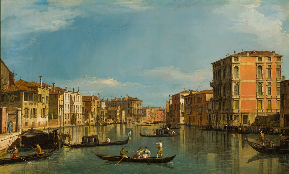 Canaletto:  [mid 1730s] - Grand Canal looking East from Palazzo Bembo to Palazzo Vendramin Calergi - Oil on canvas - Private Collection, Woburn Abbey