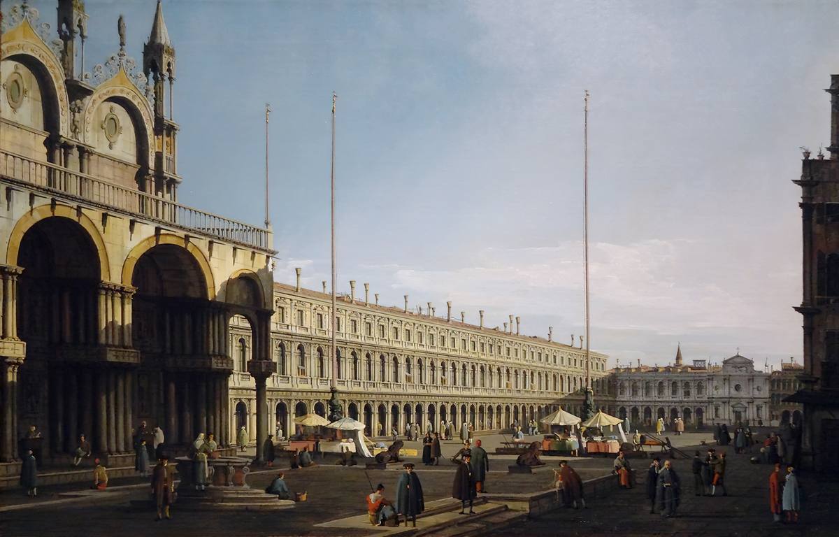 Canaletto:  [ca. 1730s] - The Square of Saint Mark's Venice - Oil on canvas - Private Collection