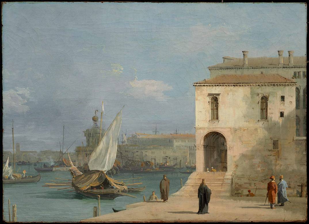 Canaletto:  [ca. 1735] - Fonteghetto della farina, Venice - Oil on canvas - Museum of Fine Arts, Boston