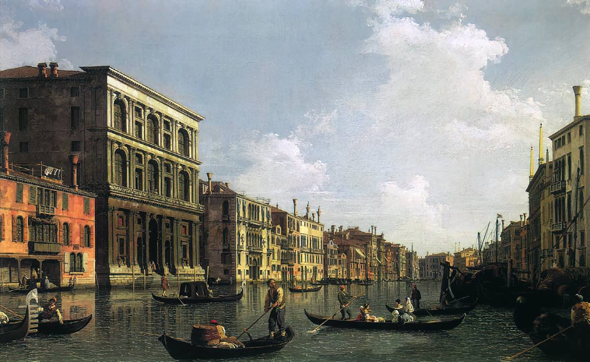 Canaletto:  [ca. 1735] - The Grand Canal as Seen from the Palazzo Foscari - Oil on canvas - Private Collection