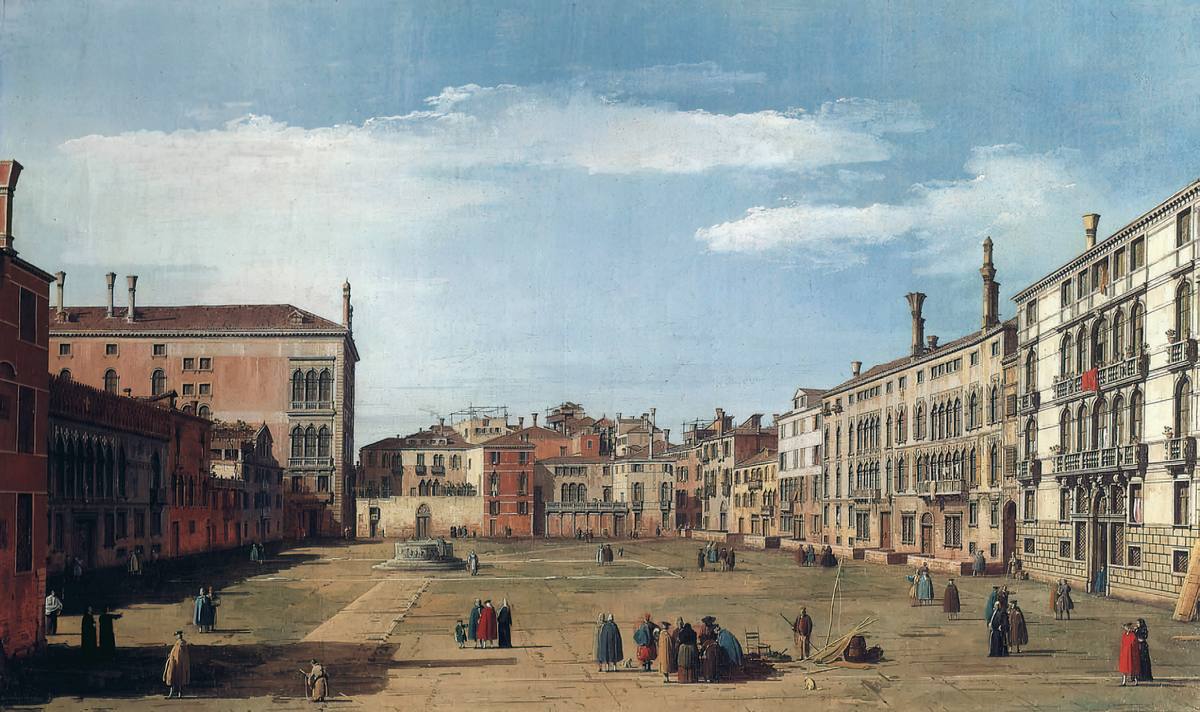 Canaletto: Campo S. Polo - Oil on canvas - Private Collection