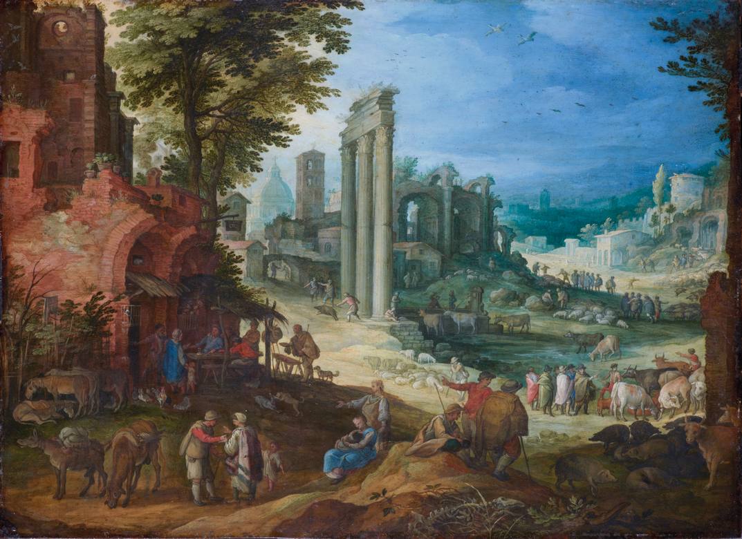 Paul Bril:  [1600] - View of the Roman Forum - Oil on copper - Gemäldegalerie Alte Meister