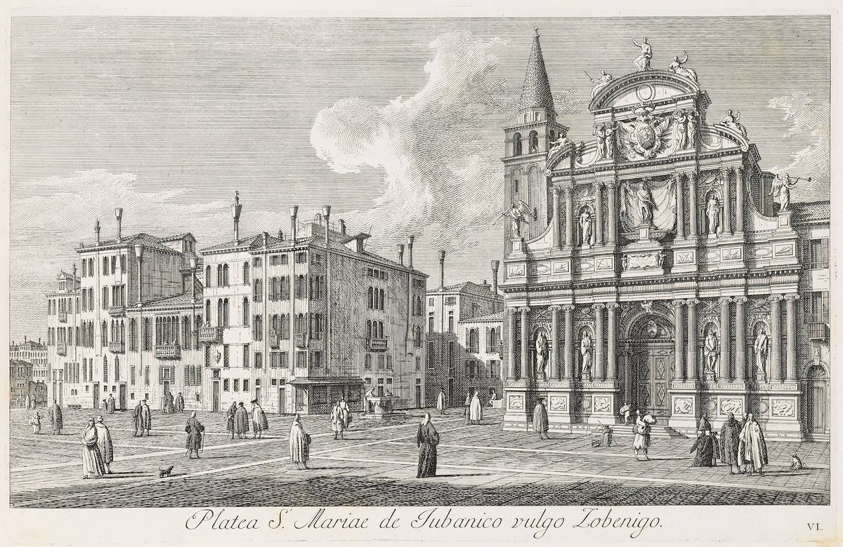 Antonio Visentini:  [1735] - Platea S.Maria de Iubanico vulgo Zobenigo - VI (Campo Santa Maria Zobenigo                                                                                ) - Etching