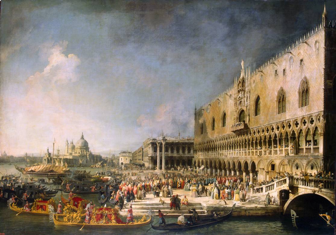 Canaletto:  [1726-27] - Reception of the French Ambassador in Venice - Oil on canvas - The State Hermitage Museum, St Petersburg