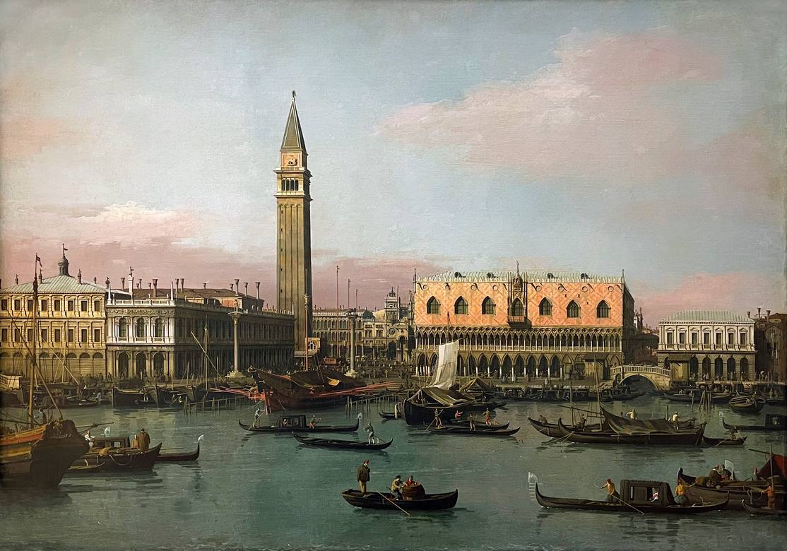 Canaletto:  [1736-38] - Piazzetta e Riva degli Schiavoni (Piazzetta and Riva degli Schiavoni, Venice) - Oil on canvas - Alte Pinakothek, Munich