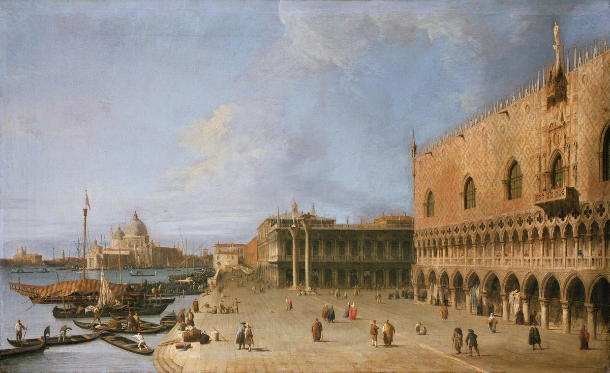 Canaletto:  [ca. 1730] - The Molo in front of the Doge's Palace in Venice - Oil on canvas - Staatliche Museen zu Berlin