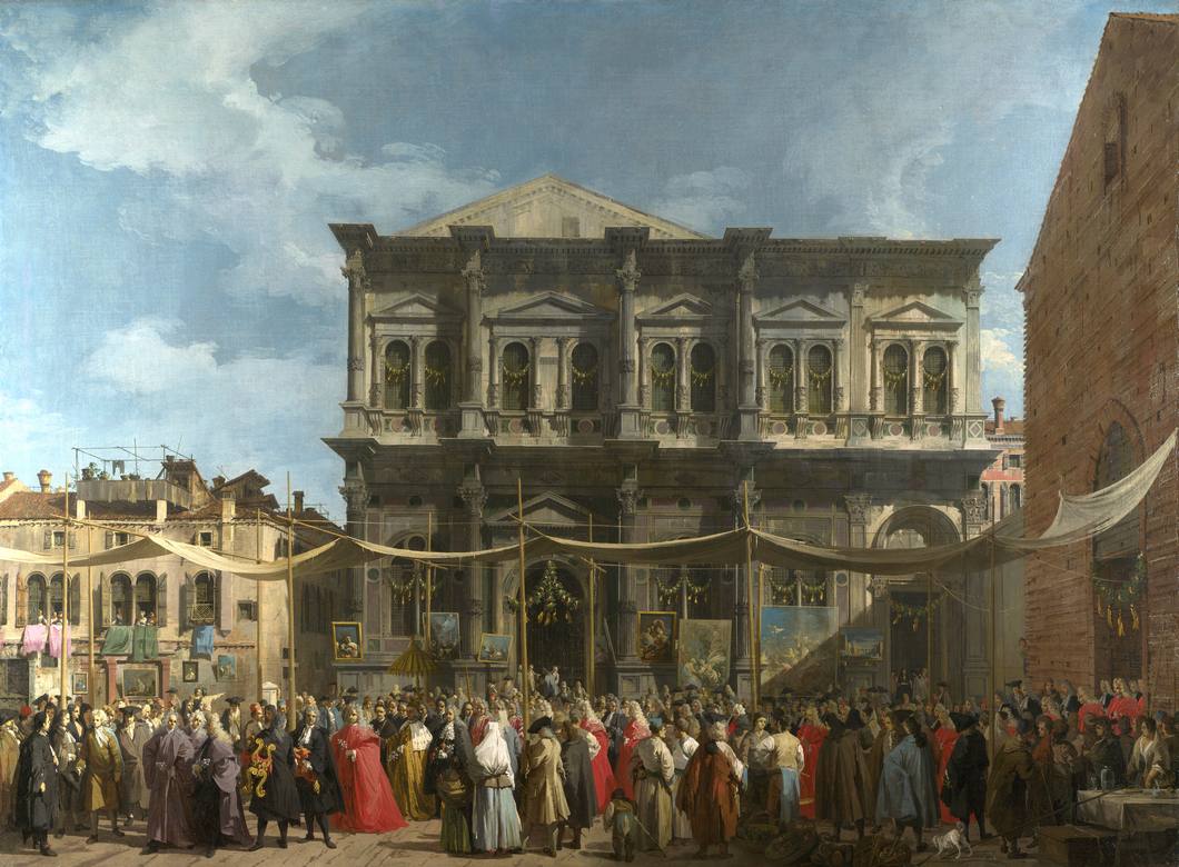 Canaletto:  [ca. 1735] - Festa di San Rocco (Venice, The Feast Day of Saint Roch) - Oil on canvas - The National Gallery, London