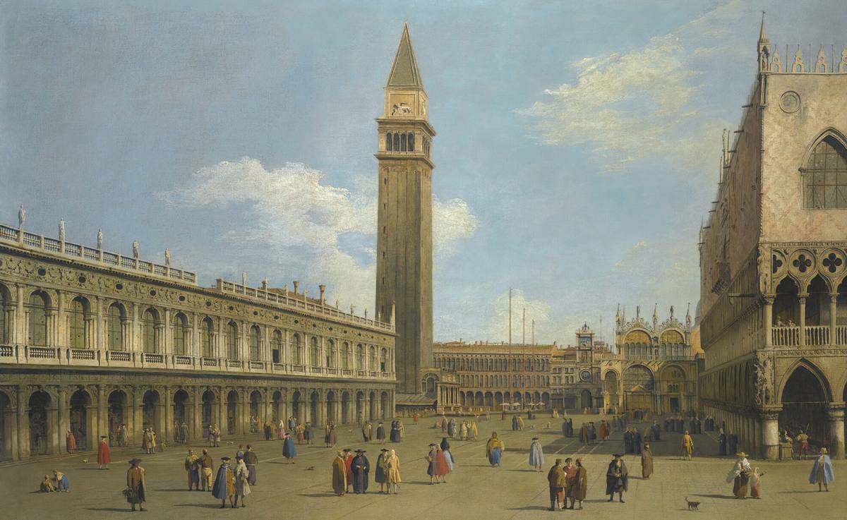 Canaletto:  [ca. 1735] - Venice - a view of the Piazzetta looking North - Oil on canvas
