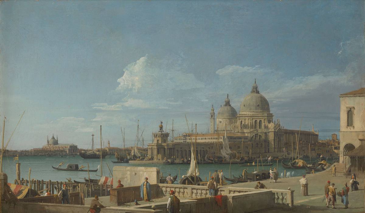 Canaletto:  [ca. 1735] - Venice - The Molo towards the Dogana and S. Maria della Salute - Oil on canvas - Royal Collection Trust, RCIN 400977