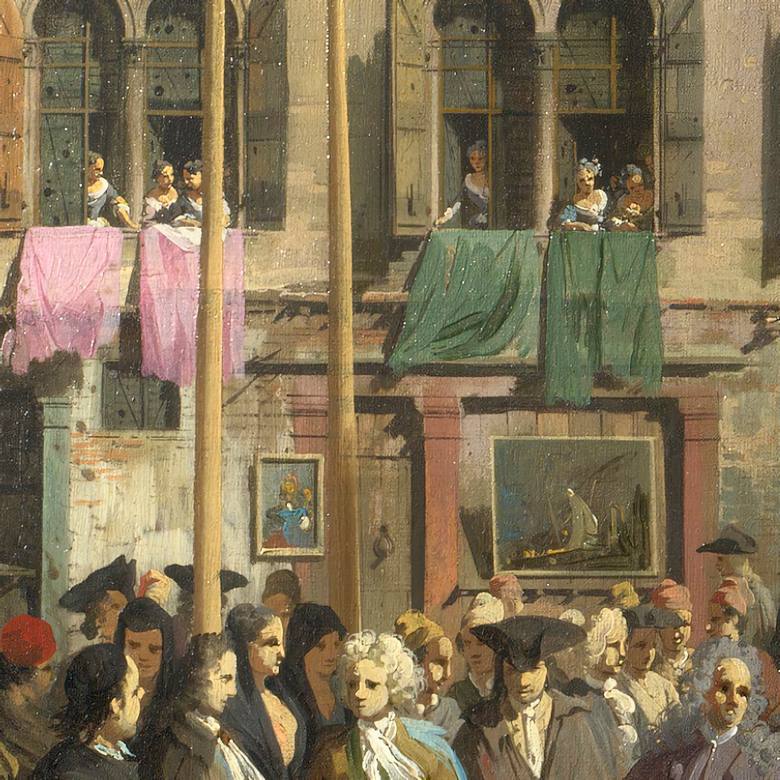 Canaletto:  [ca. 1735] - Festa di San Rocco (Venice, The Feast Day of Saint Roch) - Oil on canvas - The National Gallery, London - Detail