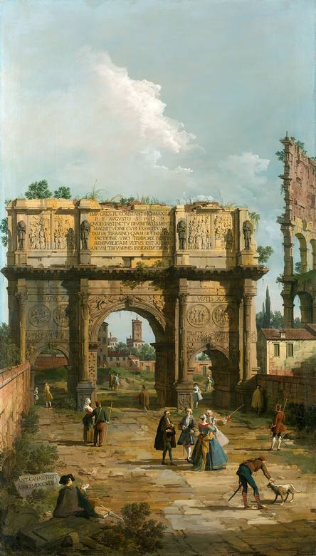 Canaletto:  [1742] - Rome - the Arch of Constantine - Oil on canvas - Royal Collection Trust