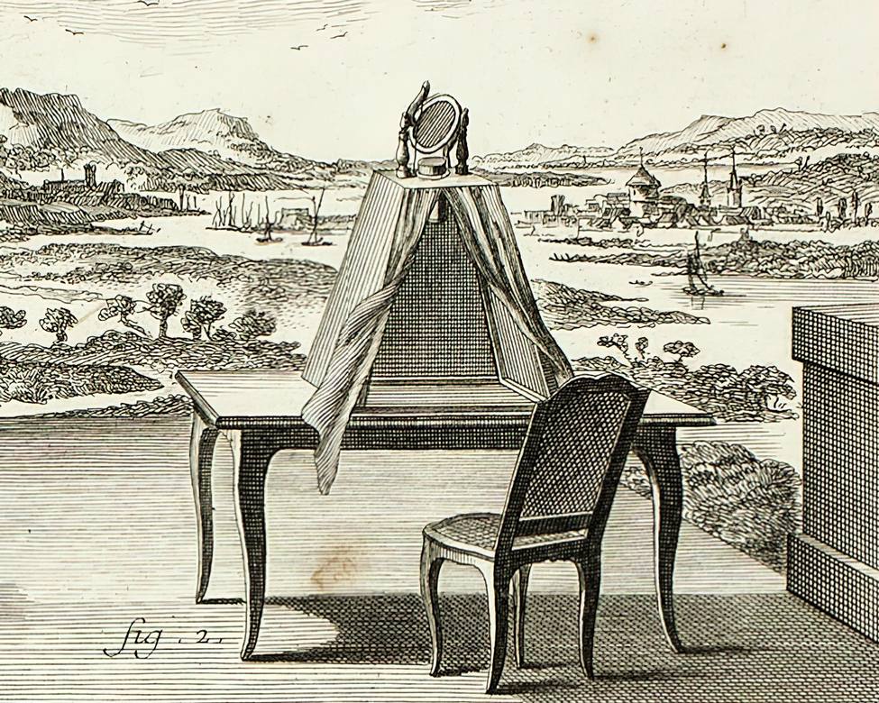 A.J. Defert:  [1762-77] - Detail from Camera Obscura - Encyclopedie - Engraving - Art Institute, Chicago, IL - Detail