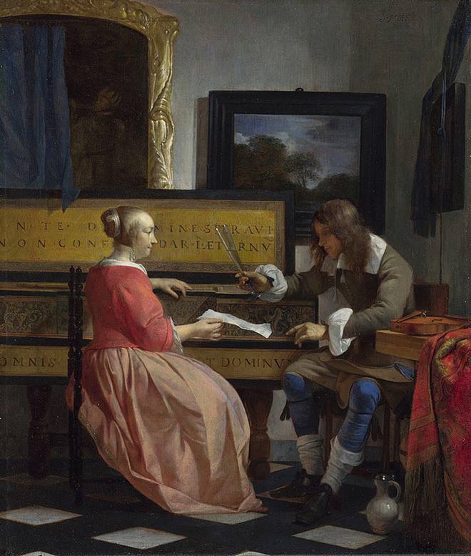 Gabriel Metsu:  [ca. 1665] - A man and a woman beside a virginal - Oil on canvas - National Gallery, London