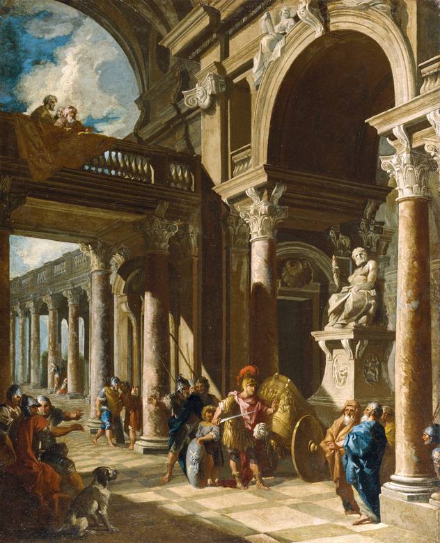 Giovanni Paolo Panini:  [ca. 1718-19] - Alexander the Great Cutting the Gordian Knot - Oil on canvas - The Walters Art Museum, Baltimore, MD