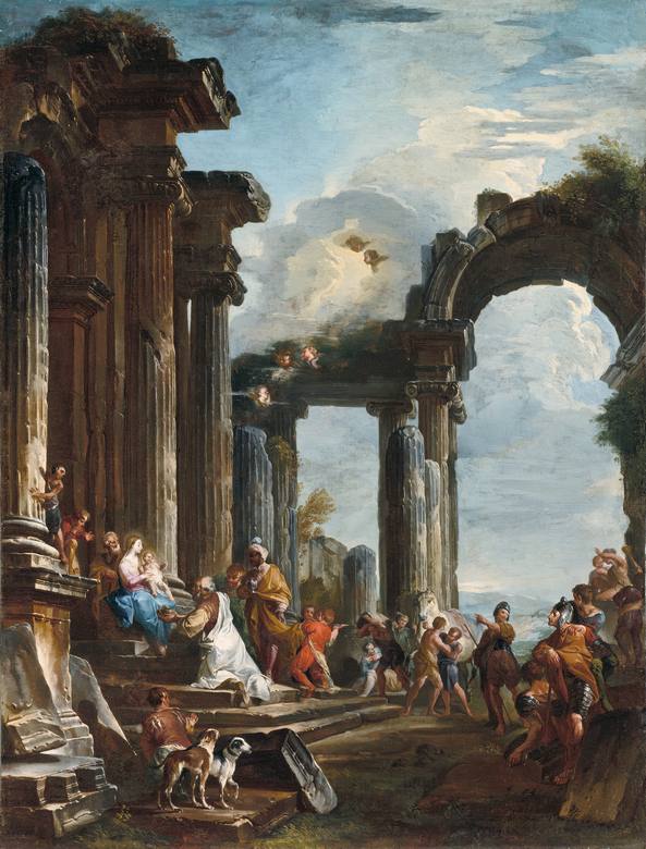Giovanni Paolo Panini:  [ca. 1718] - Adoration of the Magi - Oil on canvas - Harvard Art Museums