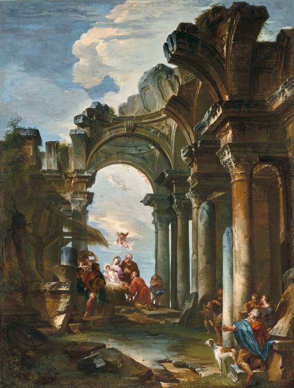 Giovanni Paolo Panini:  [ca. 1718] - Adoration of the Sheperds - Oil on canvas - Harvard Art Museums