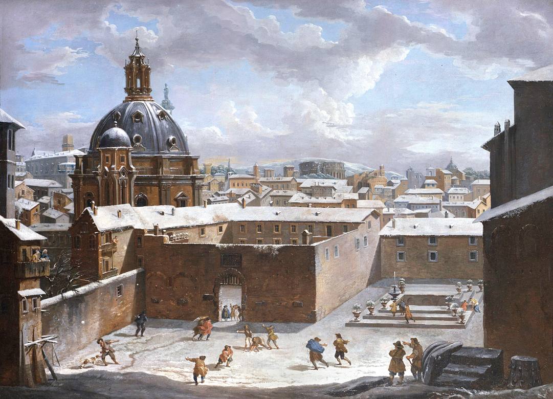 Giovanni Paolo Panini:  [1730] - Roma sotto la neve (Rome covered with snow) - Oil on canvas - Private Collection