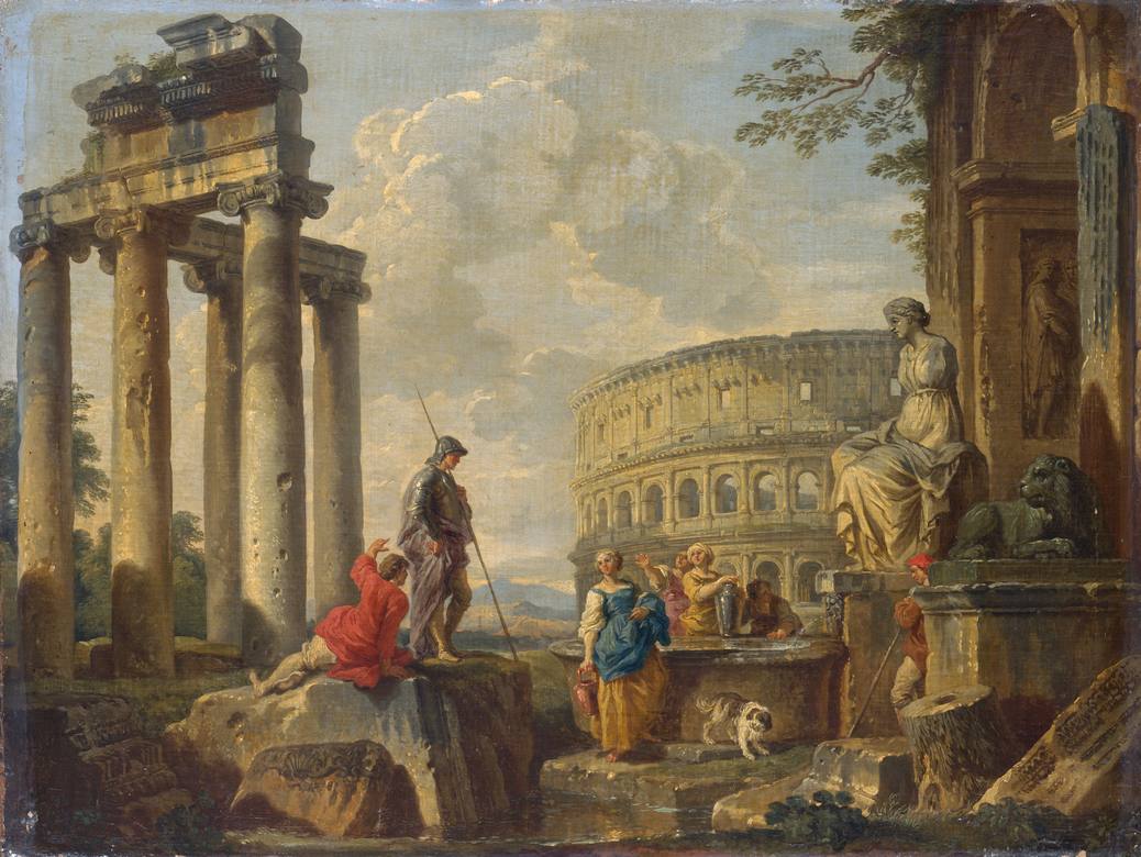 Giovanni Paolo Panini:  [ca. 1730] - The Coliseum amongst Roman Ruin - Oil on canvas - Yale University Art Gallery