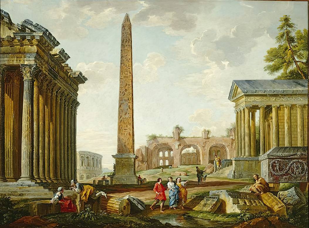 Giovanni Paolo Panini:  [1740] - Imaginary Landscape with Roman Ruins - Oil on canvas - Columbia Museum of Art, Columbia, SC