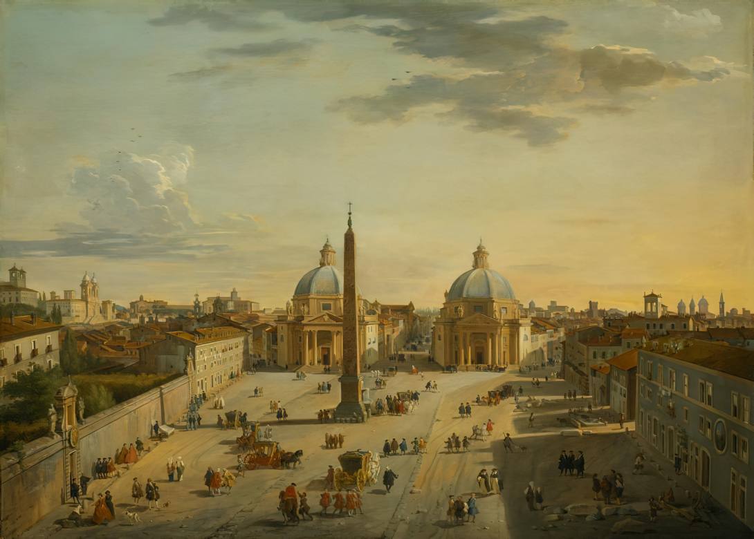 Giovanni Paolo Panini:  [1741] - View of the Piazza del Popolo, Rome - Oil on canvas - The Nelson-Atkins Museum of Art, Kansas City, MO