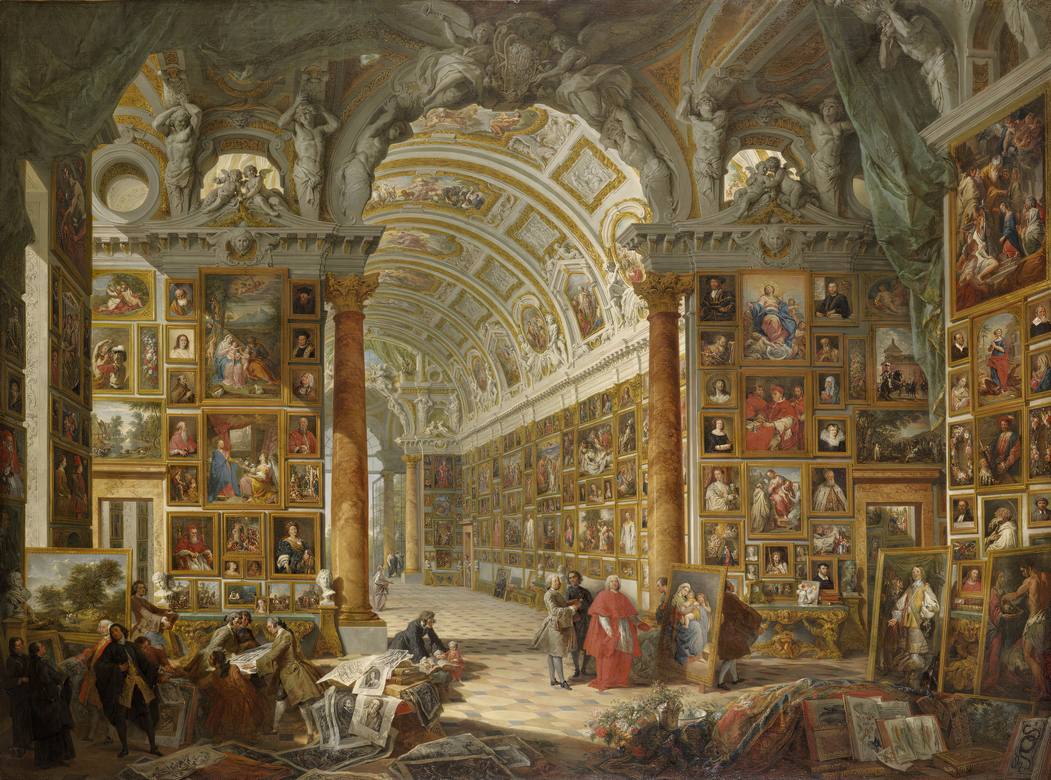 Giovanni Paolo Panini:  [1749] - Interior of a Picture Gallery with the Collection of Cardinal Silvio Valenti Gonzaga - Oil on canvas - Wadsworth Atheneum Museum of Art, Hartford, CT