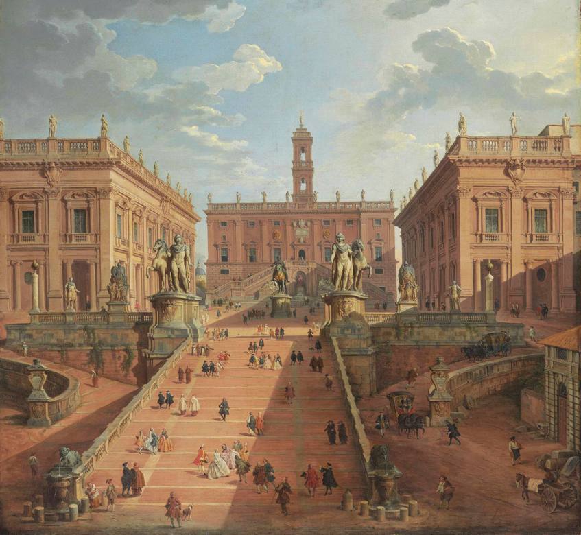 Giovanni Paolo Panini:  [1750] - View of the Campidoglio, Rome - Oil on canvas - Private Collection