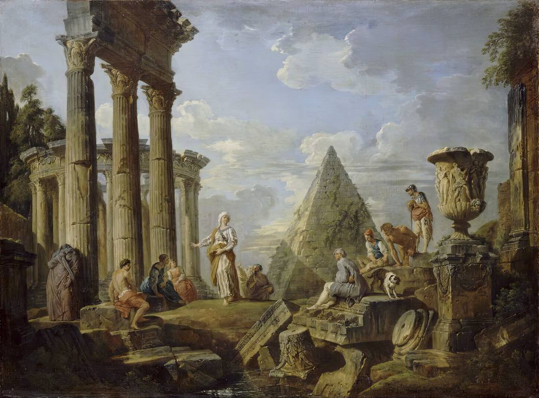 Giovanni Paolo Panini:  [ca. 1750] - A sibyl preaching in ruins - Oil on canvas - Musée du Louvre, Paris