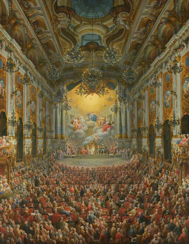 Giovanni Paolo Panini:  [1751] - A Concert Given by the duc de Nivernais to Mark the Birth of the Dauphin - Oil on canvas - National Trust, Waddesdon Manor