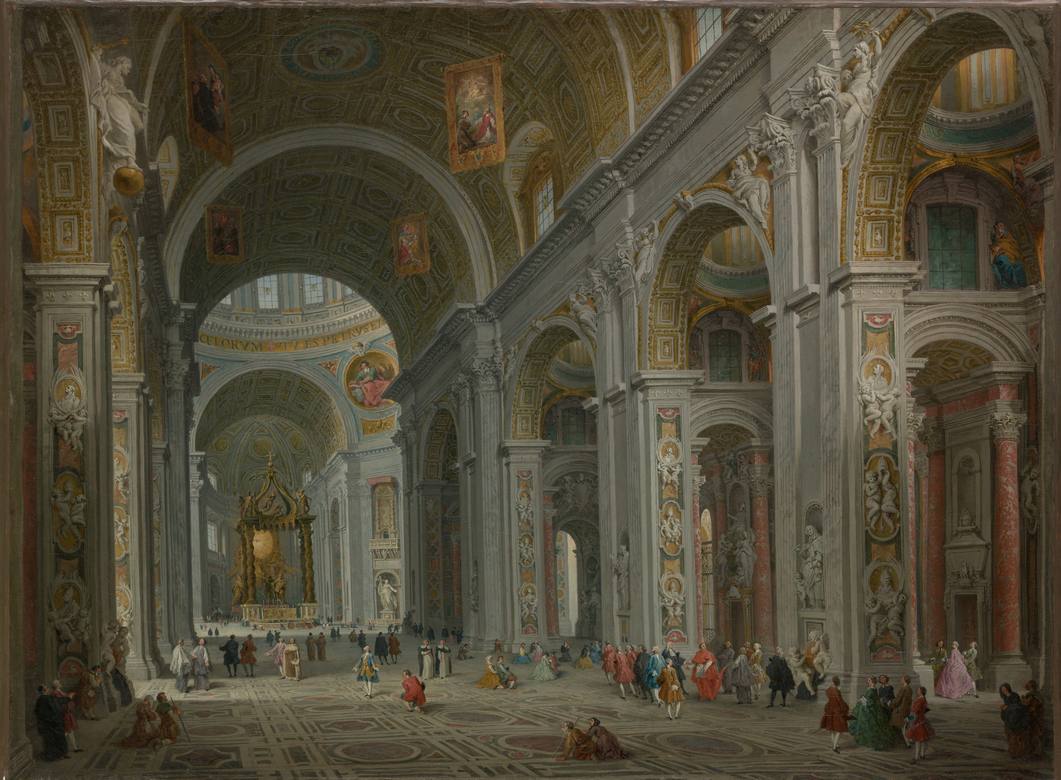 Giovanni Paolo Panini:  [1754] - Interior of St. Peter's, Rome - Oil on canvas - Metropolitan Museum of Art, New York, NY