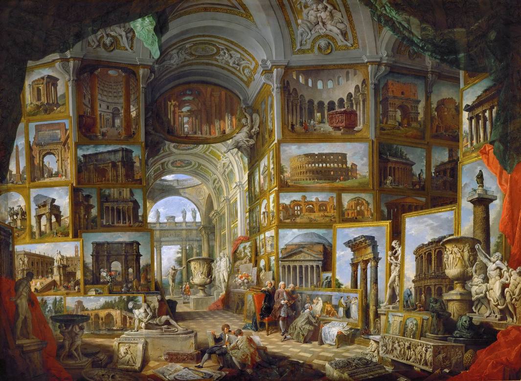 Giovanni Paolo Panini:  [1754-57] - Gallery of views of ancient Rome - Oil on canvas - Staatsgalerie Stuttgard