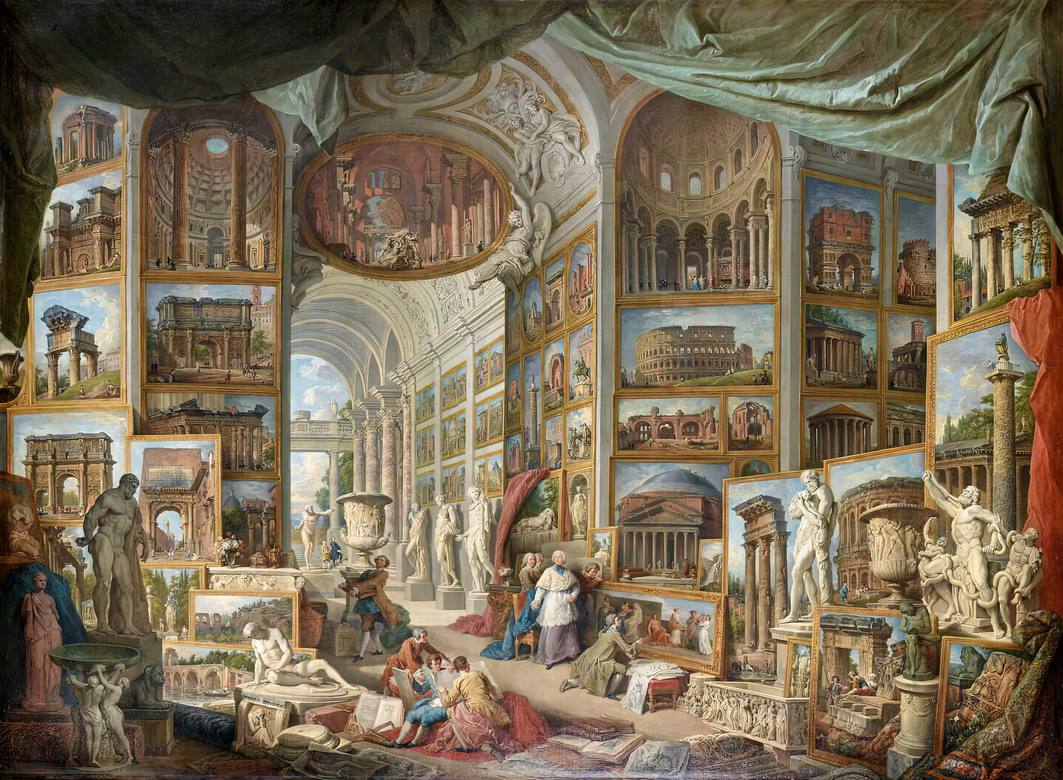 Giovanni Paolo Panini:  [1758] - Gallery of views of ancient Rome - Oil on canvas - Musée du Louvre, Paris