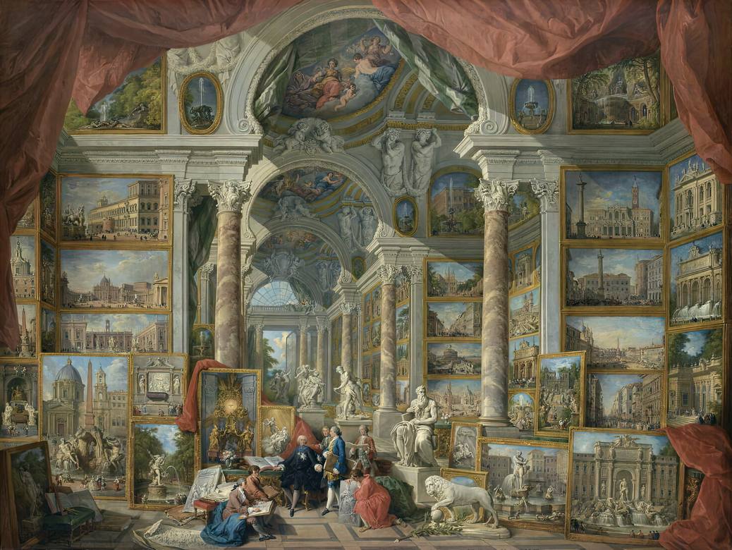 Giovanni Paolo Panini:  [1759] - Gallery of views of modern Rome - Oil on canvas - Musée du Louvre, Paris