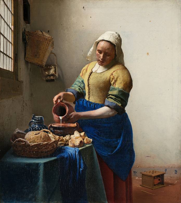 Johannes Vermeer:  [ca. 1657-61] - The Milkmaid - Oil on canvas - Rijksmuseum, Amsterdam