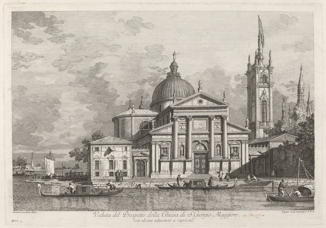 Joseph Wagner:  [1742] - Veduta del prospetto della chiesa di s. Giorgio Maggiore - Etching - National Gallery of Art, Washington, DC
