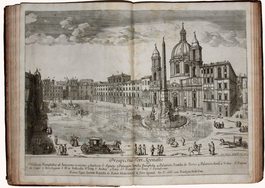 Lievin Cruyl:  [1666] - Piazza Navona from 'Prospectus Locurum Urbis Romae Insignium' - Etching - Universiteitsbibliotheek, UGent