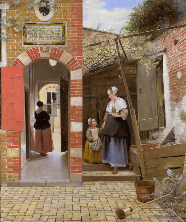 Pieter de Hooch:  [1658] - The Courtyard of a House in Delft - Oil on canvas - National Gallery